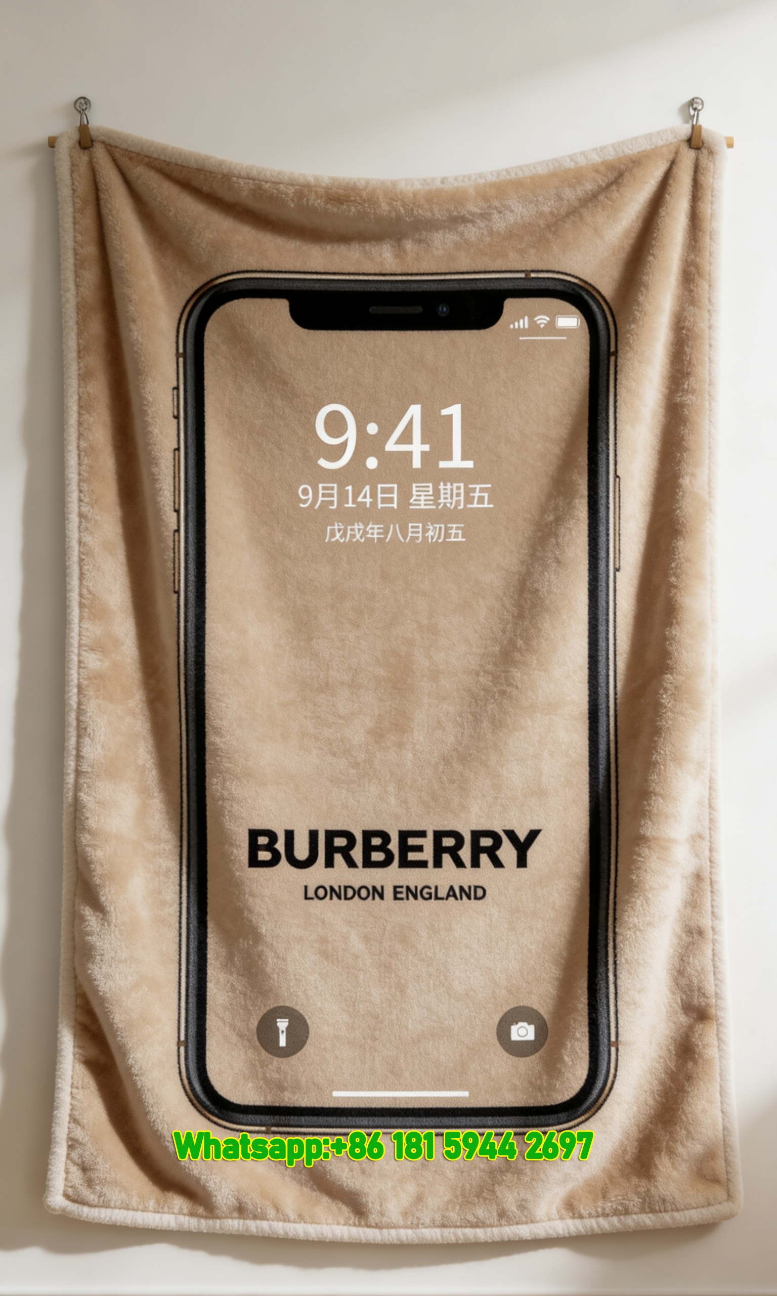 Burberry London England Flannel Fleece Sofa Throw Blanket B178